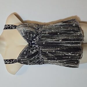 Cache Y2K Babydoll Crushed Velvet Tank Top Size 10 Whimsigoth Fairy Grunge